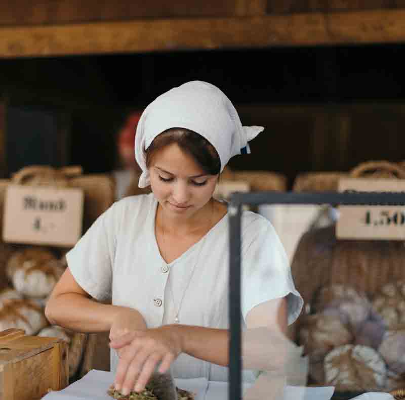 58 Young Woman Chef Serving Fresh Salad at Kitchen